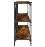 VidaXL Wandtafel 160x30x75 cm bewerkt hout en ijzer gerookt eikenkleur