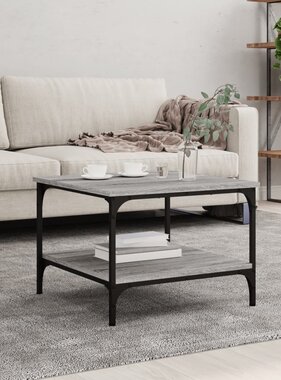 VidaXL Salontafel 55x55x40 cm bewerkt hout grijs sonoma eikenkleurig