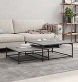 VidaXL 2-delige Tafeltjesset bewerkt hout grijs sonoma eikenkleurig