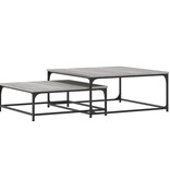 VidaXL 2-delige Tafeltjesset bewerkt hout grijs sonoma eikenkleurig