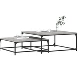 VidaXL 2-delige Tafeltjesset bewerkt hout grijs sonoma eikenkleurig