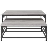 VidaXL 2-delige Tafeltjesset bewerkt hout grijs sonoma eikenkleurig