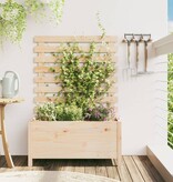 VidaXL Plantenbak met rek 79x39,5x114 cm massief grenenhout