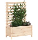 VidaXL Plantenbak met rek 79x39,5x114 cm massief grenenhout