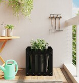 VidaXL Plantenbak met hekontwerp 50x50x50 cm massief grenenhout zwart