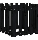VidaXL Plantenbak met hekontwerp 50x50x50 cm massief grenenhout zwart