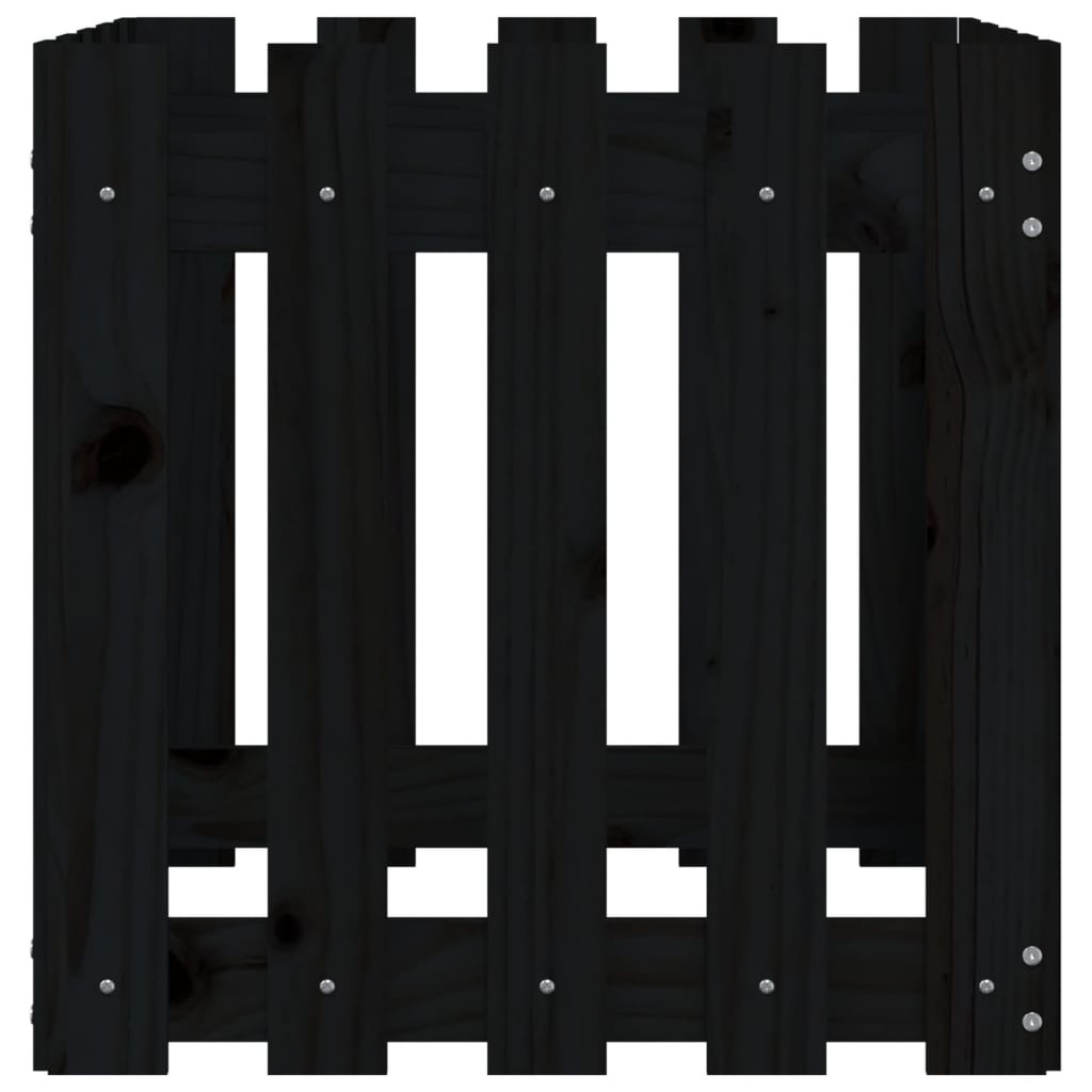 VidaXL Plantenbak met hekontwerp 50x50x50 cm massief grenenhout zwart