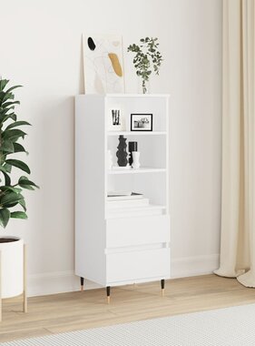 VidaXL Hoge kast 40x36x110 cm bewerkt hout wit