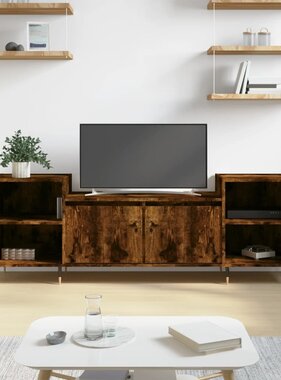 VidaXL Tv-meubel 160x35x55 cm bewerkt hout gerookt eikenkleurig