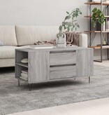 VidaXL Salontafel 102x44,5x50 cm bewerkt hout grijs sonoma eikenkleur