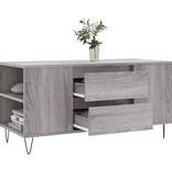 VidaXL Salontafel 102x44,5x50 cm bewerkt hout grijs sonoma eikenkleur