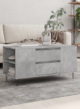 VidaXL Salontafel 102x44,5x50 cm bewerkt hout betongrijs