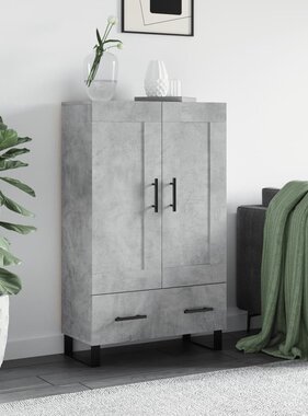 VidaXL Hoge kast 69,5x31x115 cm bewerkt hout betongrijs
