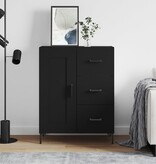 VidaXL Dressoir 69,5x34x90 cm bewerkt hout zwart