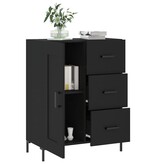 VidaXL Dressoir 69,5x34x90 cm bewerkt hout zwart