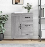 VidaXL Dressoir 69,5x34x90 cm bewerkt hout grijs sonoma eikenkleurig