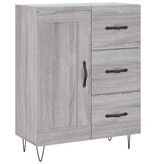 VidaXL Dressoir 69,5x34x90 cm bewerkt hout grijs sonoma eikenkleurig