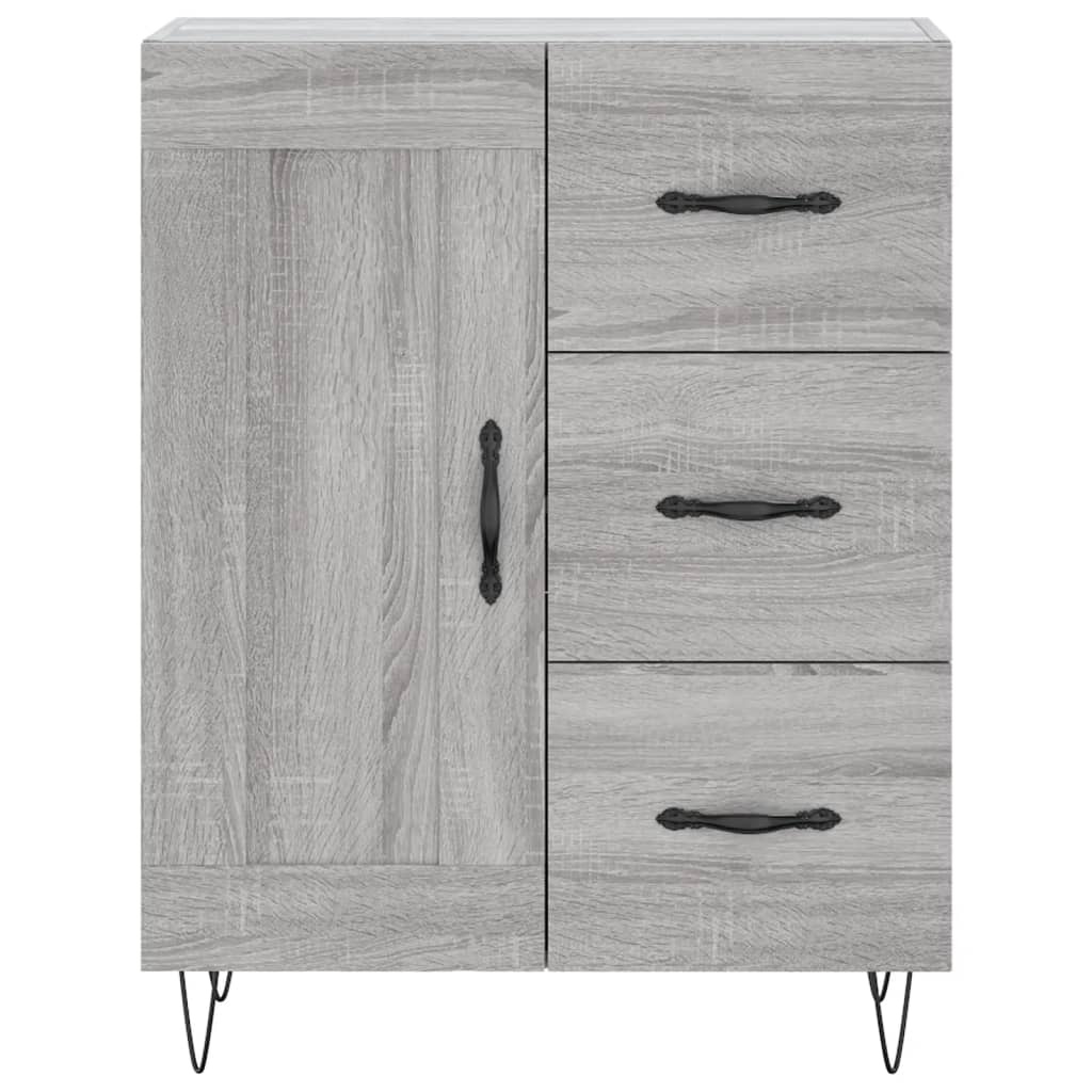 VidaXL Dressoir 69,5x34x90 cm bewerkt hout grijs sonoma eikenkleurig