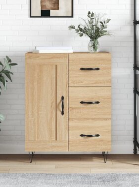 VidaXL Dressoir 69,5x34x90 cm bewerkt hout sonoma eikenkleurig