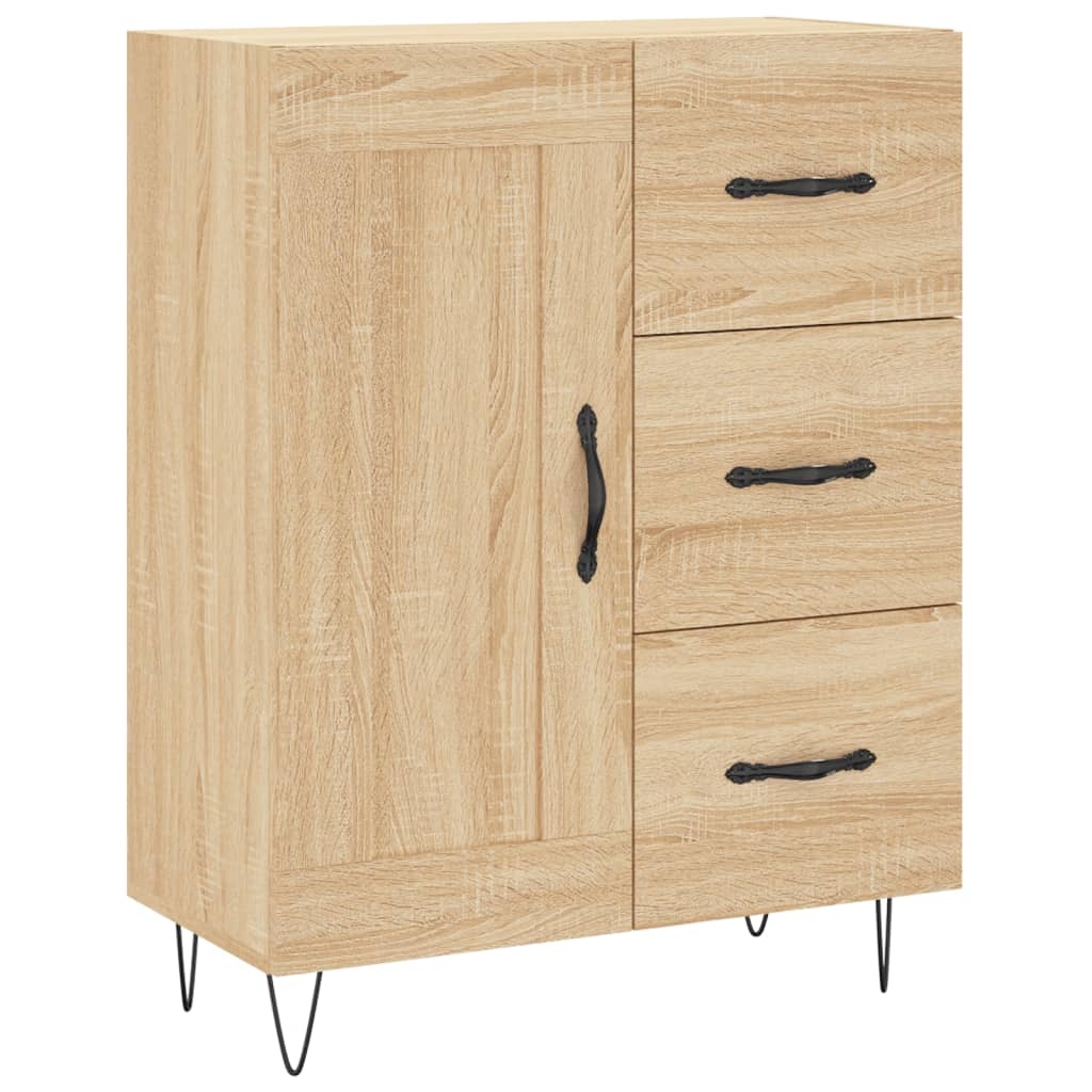 VidaXL Dressoir 69,5x34x90 cm bewerkt hout sonoma eikenkleurig