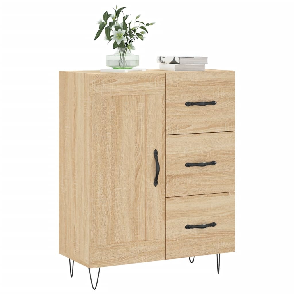 VidaXL Dressoir 69,5x34x90 cm bewerkt hout sonoma eikenkleurig