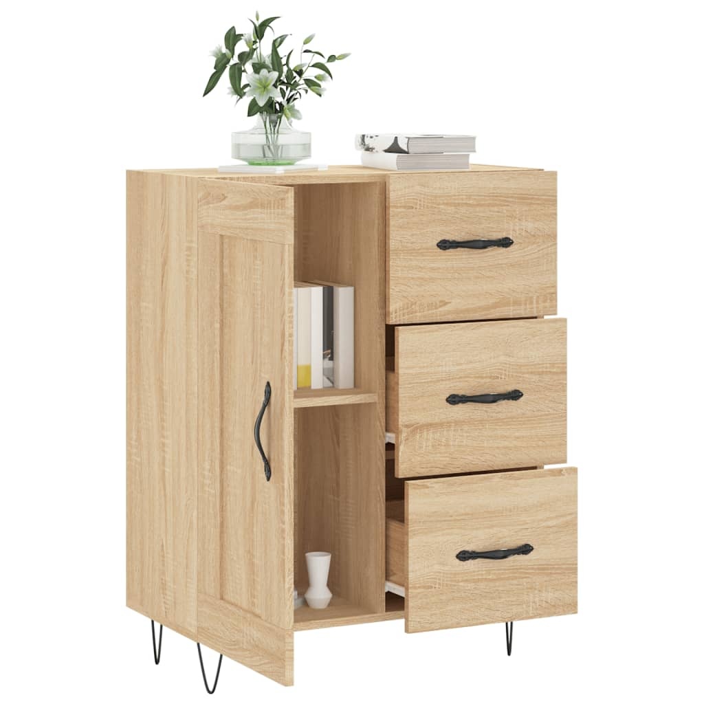 VidaXL Dressoir 69,5x34x90 cm bewerkt hout sonoma eikenkleurig