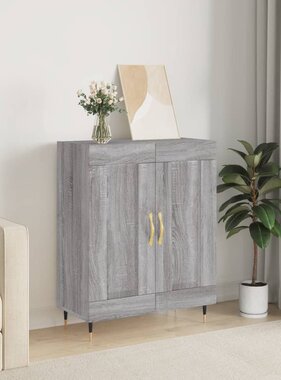 VidaXL Dressoir 69,5x34x90 cm bewerkt hout grijs sonoma eikenkleurig