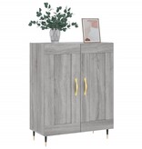 VidaXL Dressoir 69,5x34x90 cm bewerkt hout grijs sonoma eikenkleurig