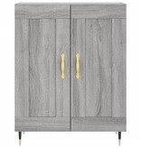 VidaXL Dressoir 69,5x34x90 cm bewerkt hout grijs sonoma eikenkleurig
