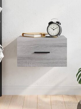 VidaXL Nachtkastje wandgemonteerd 35x35x20 cm grijs sonoma eikenkleur
