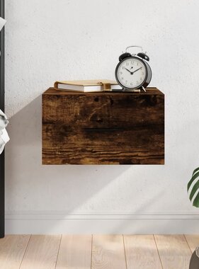 VidaXL Nachtkastje wandgemonteerd 35x35x20 cm gerookt eikenkleurig