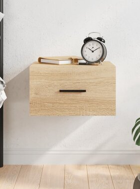 VidaXL Nachtkastje wandgemonteerd 35x35x20 cm sonoma eikenkleurig
