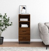 VidaXL Dressoir 34,5x34x90 cm bewerkt hout bruin eikenkleur