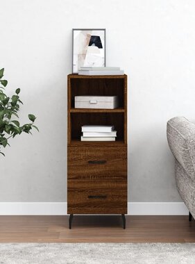 VidaXL Dressoir 34,5x34x90 cm bewerkt hout bruin eikenkleur