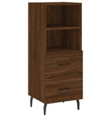 VidaXL Dressoir 34,5x34x90 cm bewerkt hout bruin eikenkleur