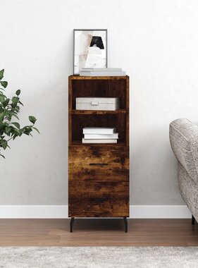 VidaXL Dressoir 34,5x34x90 cm bewerkt hout gerookt eiken