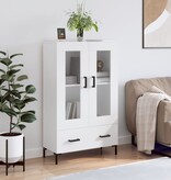 VidaXL Hoge kast 69,5x31x115 cm bewerkt hout wit