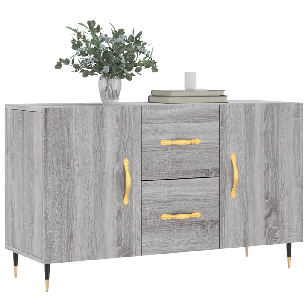 VidaXL Dressoir 100x36x60 cm bewerkt hout grijs sonoma eikenkleurig