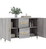 VidaXL Dressoir 100x36x60 cm bewerkt hout grijs sonoma eikenkleurig