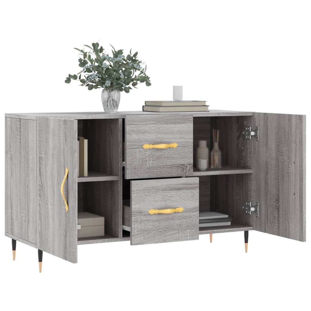 VidaXL Dressoir 100x36x60 cm bewerkt hout grijs sonoma eikenkleurig