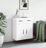 VidaXL Dressoir 69,5x34x90 cm bewerkt hout wit