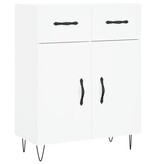 VidaXL Dressoir 69,5x34x90 cm bewerkt hout wit