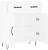 VidaXL Dressoir 69,5x34x90 cm bewerkt hout wit