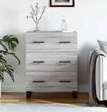 VidaXL Dressoir 69,5x34x90 cm bewerkt hout grijs sonoma eikenkleurig