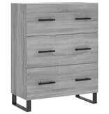 VidaXL Dressoir 69,5x34x90 cm bewerkt hout grijs sonoma eikenkleurig