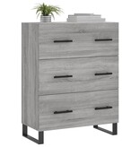 VidaXL Dressoir 69,5x34x90 cm bewerkt hout grijs sonoma eikenkleurig