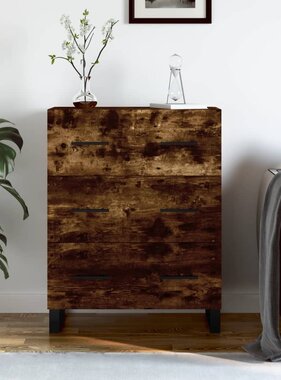 VidaXL Dressoir 69,5x34x90 cm bewerkt hout gerookt eikenkleurig