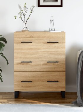 VidaXL Dressoir 69,5x34x90 cm bewerkt hout sonoma eikenkleurig