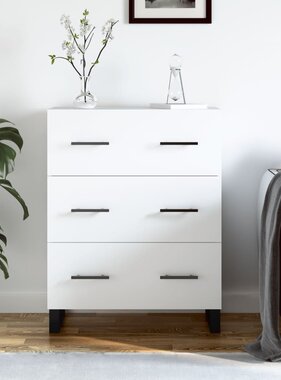 VidaXL Dressoir 69,5x34x90 cm bewerkt hout wit