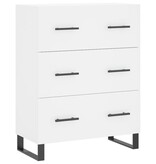 VidaXL Dressoir 69,5x34x90 cm bewerkt hout wit